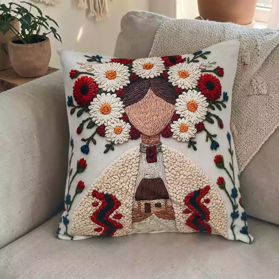 Kadın Figürlü Dekoratif Kırlent Kılıfı 2li Set - Görsel 5