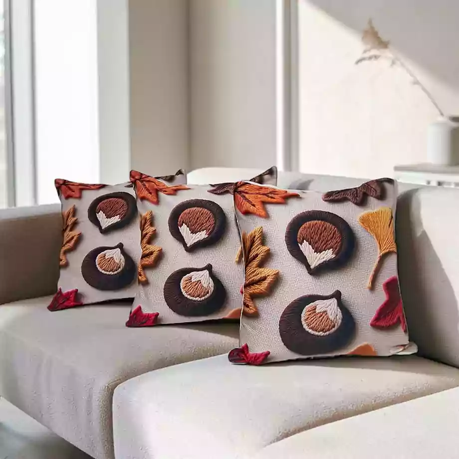Minimal Desenli Dekoratif Kırlent Kılıfı 2li Set - Görsel 3