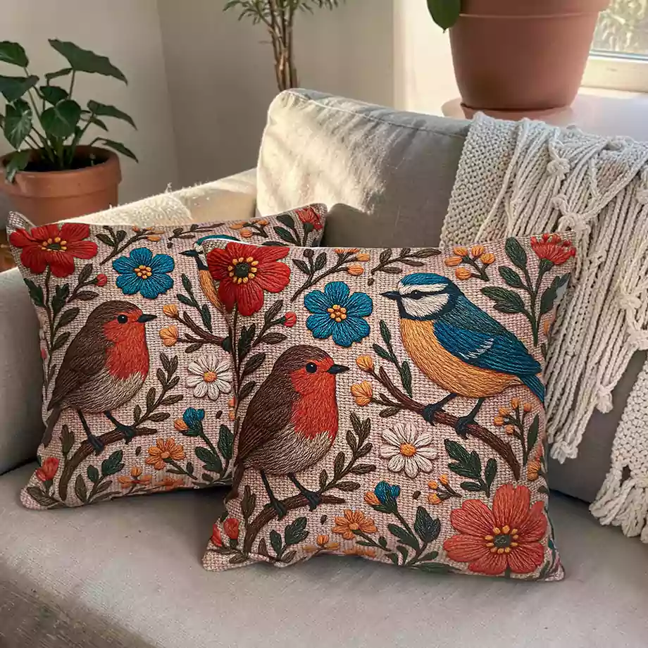 Geometrik Desenli Dekoratif Kırlent Kılıfı 2li Set - Görsel 4