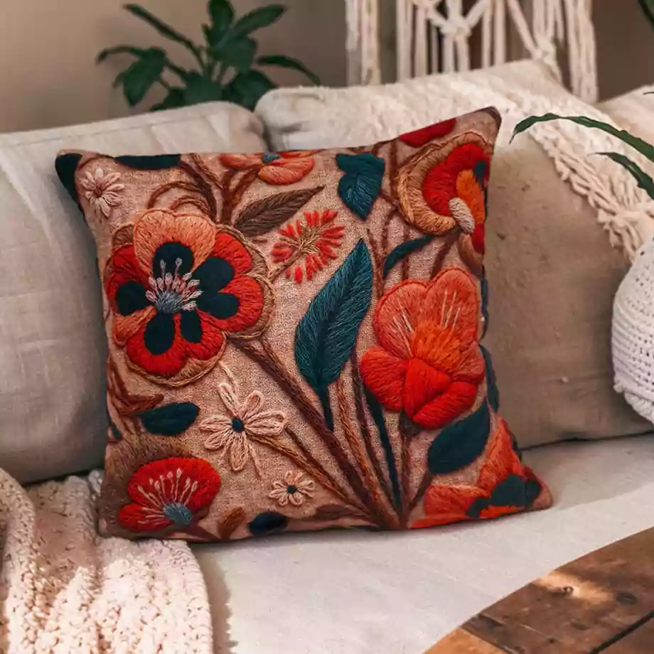 Kontrast Desenli Dekoratif Kırlent Kılıfı 2li Set - Görsel 3