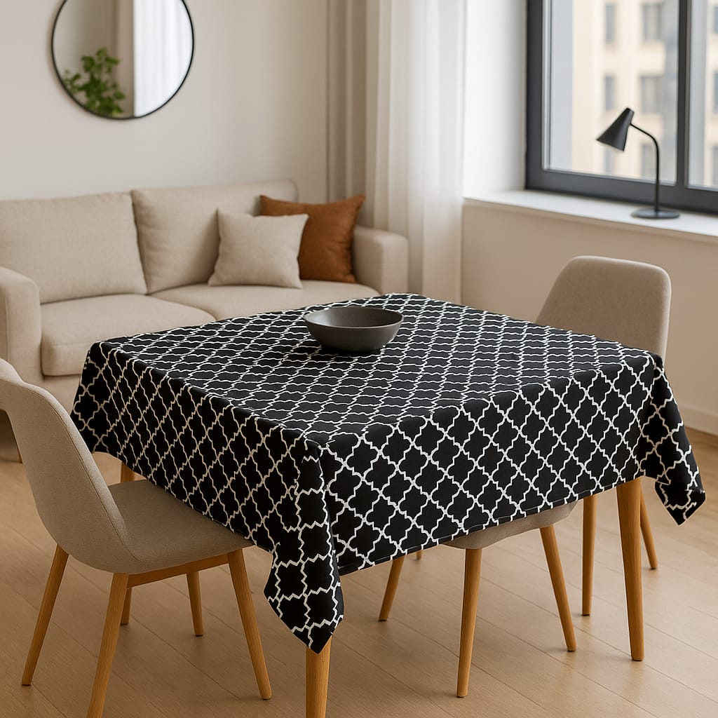 Özdağ Home Concept Duck Keten Siyah Klasik Desenli Masa Örtüsü – Leke Tutmaz, Dayanıklı Kumaş 150x170cm - Görsel 3