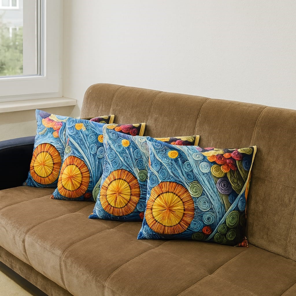 3D Dijital Baskı Premium Kumaş Kırlent Kılıfı 43x43 cm 2’li Set–Dekoratif Yastık - Görsel 2