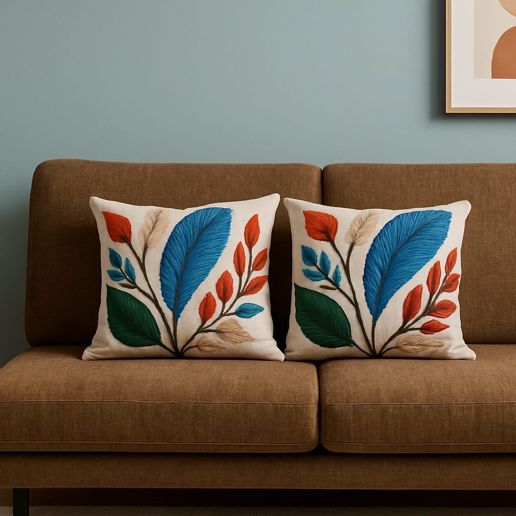 3D Dijital Baskılı 2li Set Modern Dekoratif Kırlent Kılıfı Tek Taraflı 43x43 cm - Görsel 5