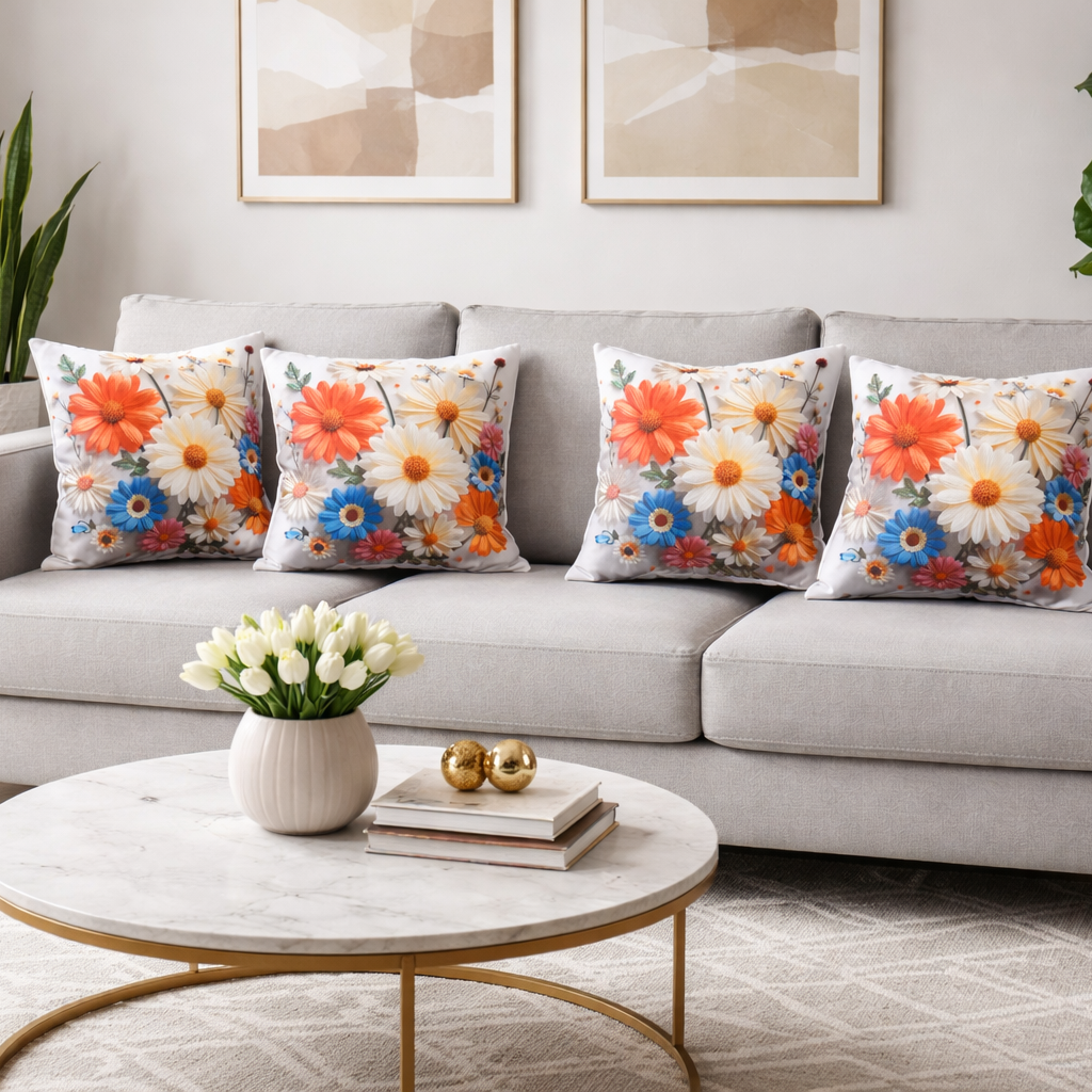 Özdağ Home Concept Modern Dijital Baskılı 3 Boyutlu Dekoratif Kırlent Kılıfı  2 li Set – Renkli, Şık ve Yıkanabilir (43x43 cm) - Görsel 5