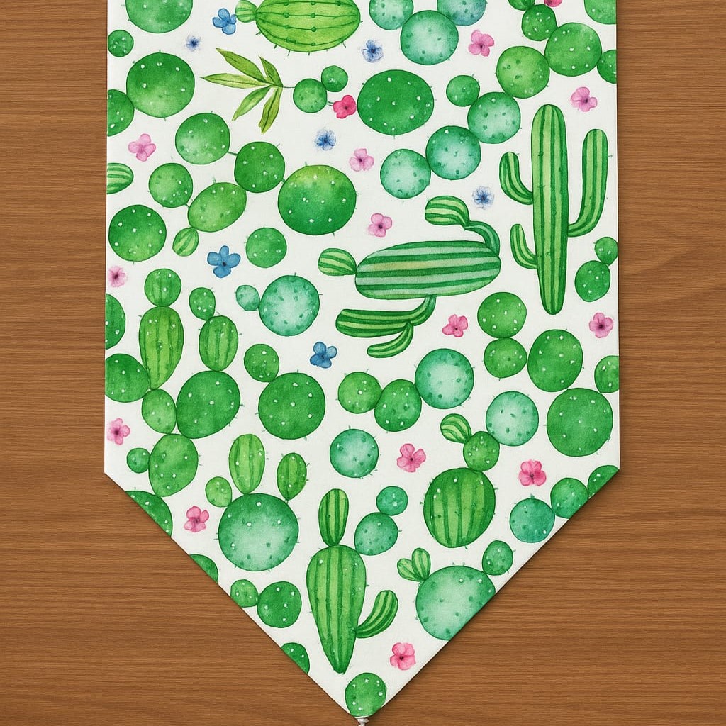 Özdağ Home Concept 140X40 cm Kaktüs Desen Dijital Baskı Kumaş Runner | Leke Tutmaz, Dekoratif Masa Örtüsü - Görsel 2