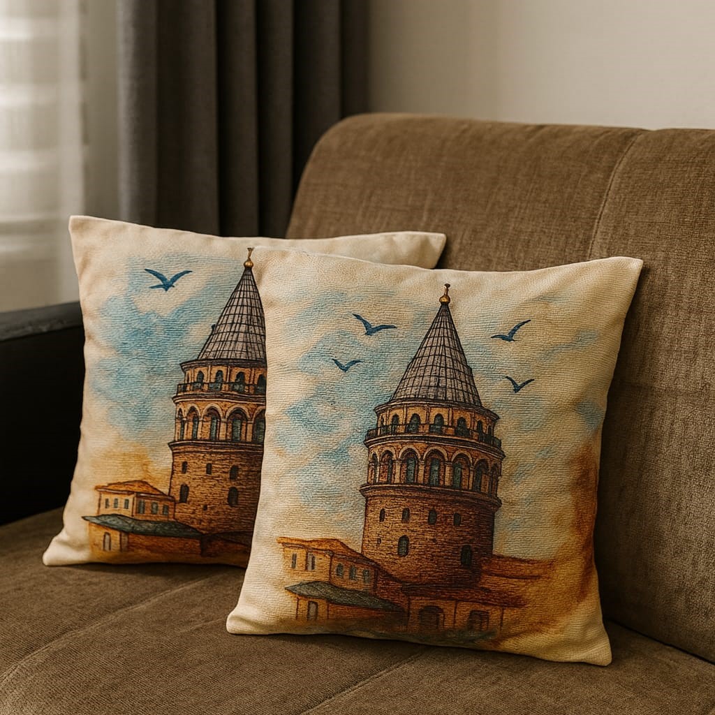 Özdağ Home Concept 2 Adet  43X43 cm Dijital Baskılı Premium Kumaş Dekoratif Kırlent Kılıfı - Görsel 5