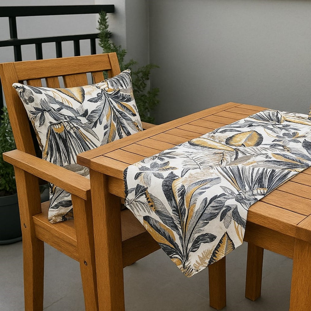 Özdağ Home Concept Duck Kumaş 2'li Çift Taraflı Kırlent Kılıfı (43X43 Cm) +  Runner (42X100 Cm) Seti– Dekoratif Kombin (Kopya) - Görsel 5