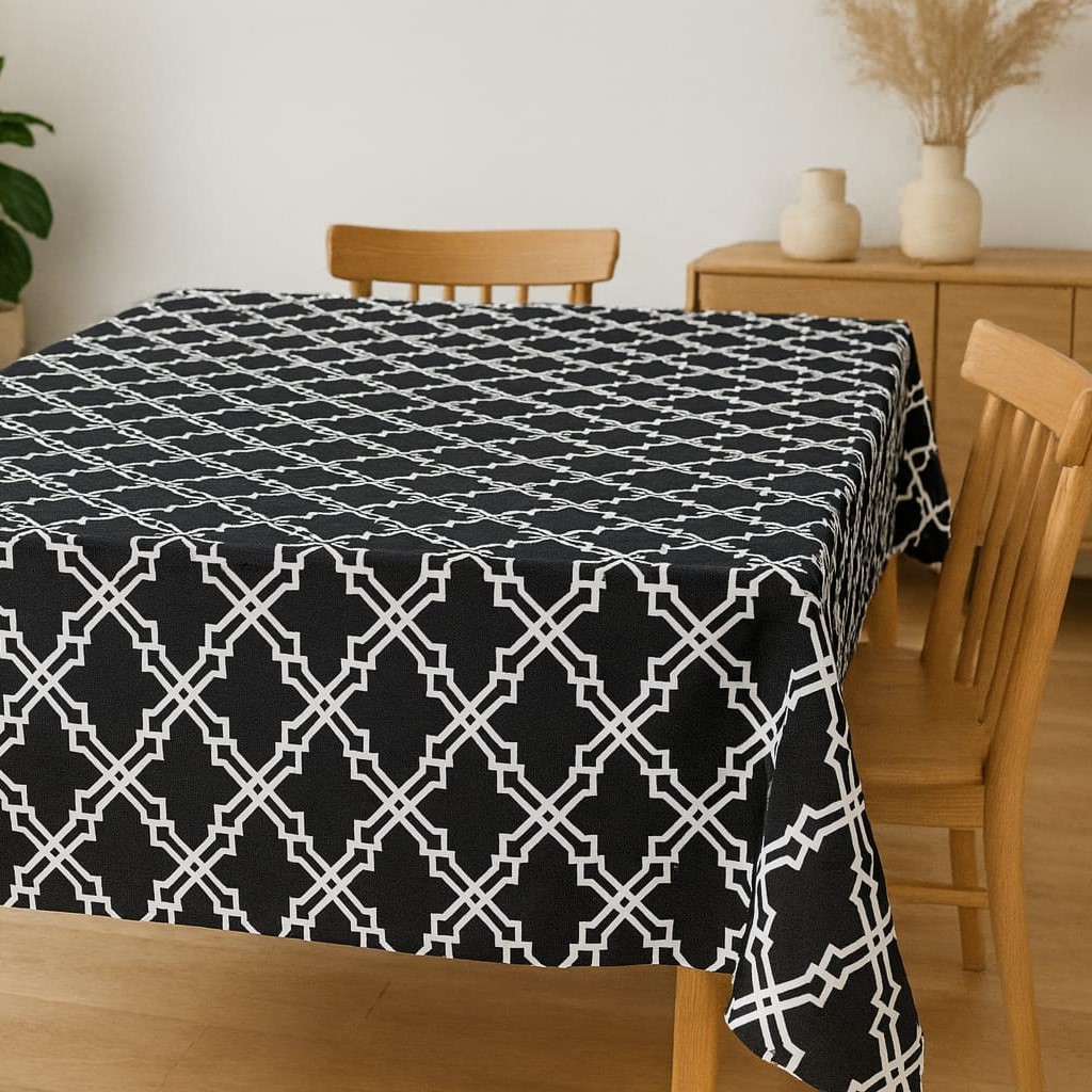 Özdağ Home Concept Duck Keten Siyah Klasik Desenli Masa Örtüsü – Leke Tutmaz, Dayanıklı Kumaş 150x170cm - Görsel 2