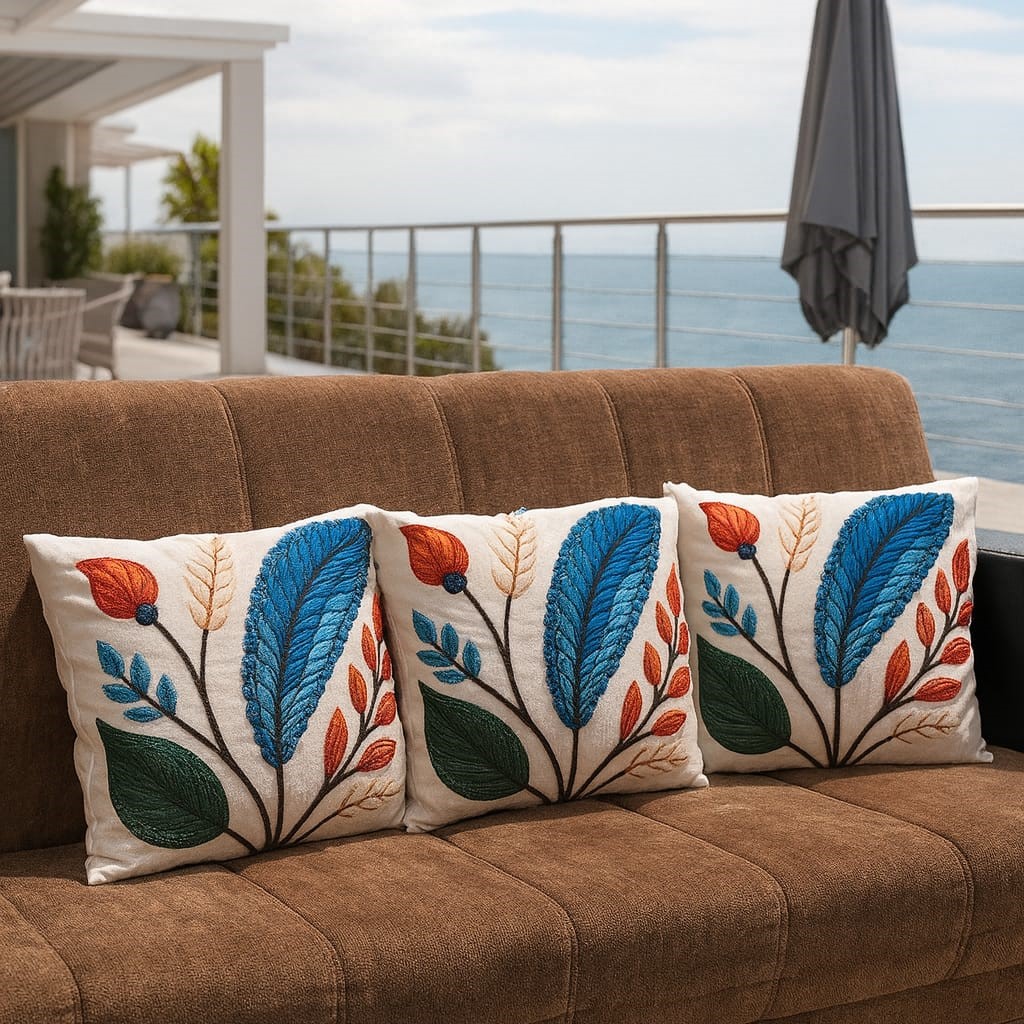 3D Dijital Baskılı 2li Set Modern Dekoratif Kırlent Kılıfı Tek Taraflı 43x43 cm - Görsel 2