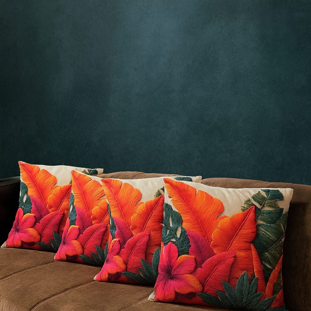 3D Dijital Baskılı 2li Set Modern Dekoratif Kırlent Kılıfı Tek Taraflı 43x43 cm - Görsel 2