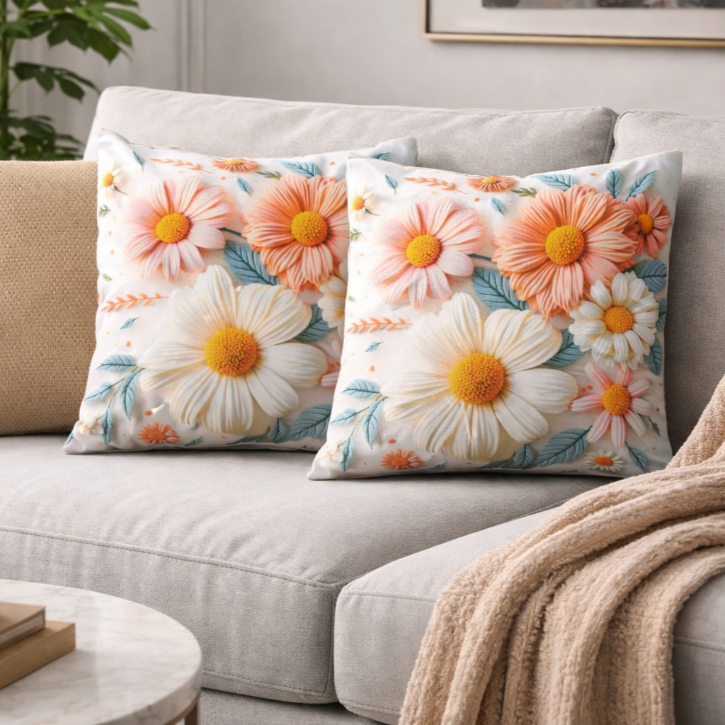 Özdağ Home Concept Modern Dijital Baskılı 3 Boyutlu Dekoratif Kırlent Kılıfı  2 li Set – Renkli, Şık ve Yıkanabilir (43x43 cm) - Görsel 3