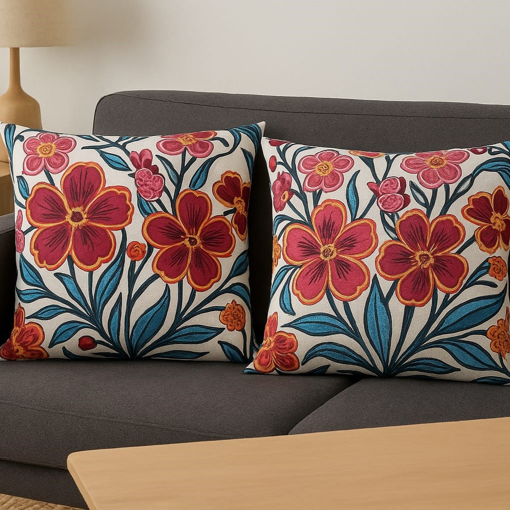 2 Adet 43X43 cm Dijital Baskılı Dekoratif Kırlent Kılıfı - Görsel 4