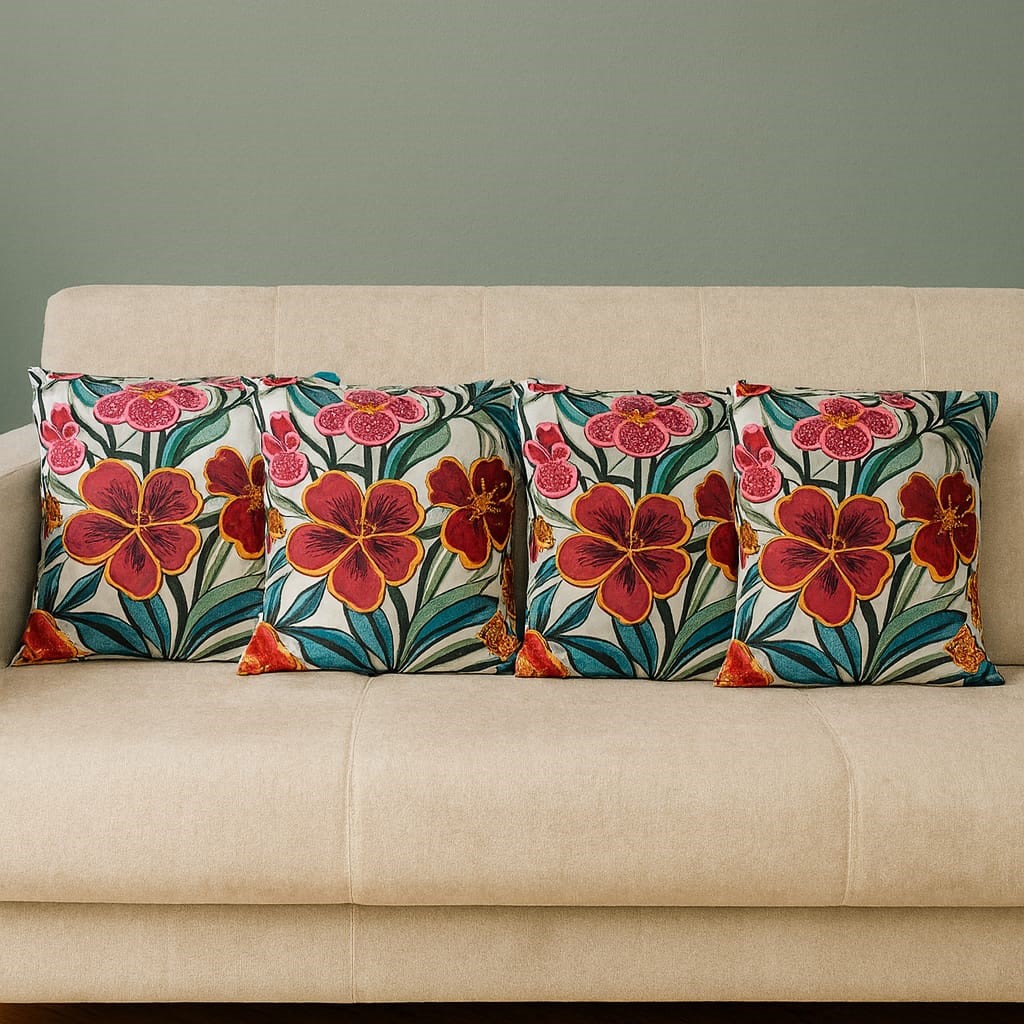 2 Adet 43X43 cm Dijital Baskılı Dekoratif Kırlent Kılıfı - Görsel 2