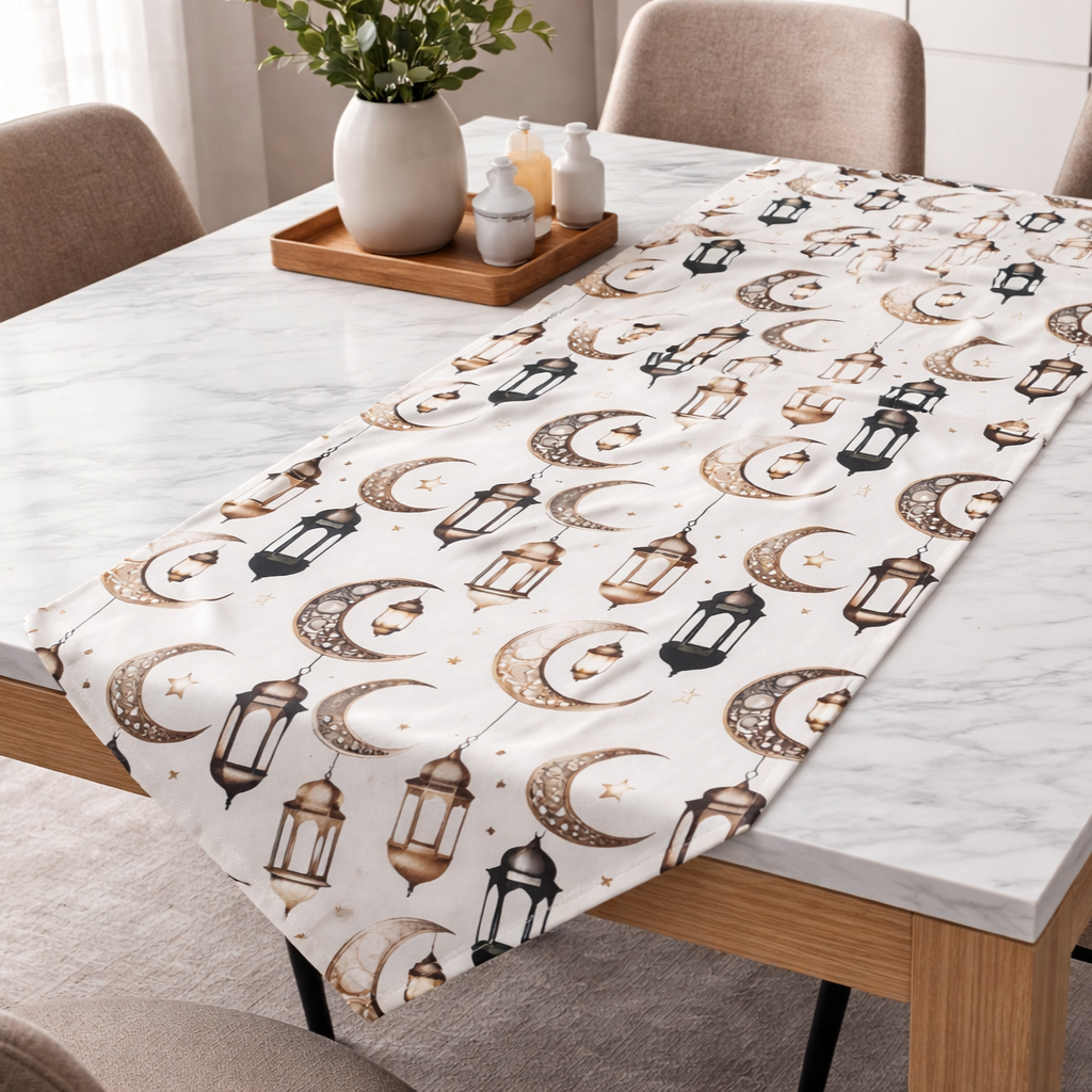 Özdağ Home Concept 140X40 cm Ramazan Temalı Dijital Baskı Duck Kumaş Runner | Leke Tutmaz, Dekoratif Masa Örtüsü - Görsel 5