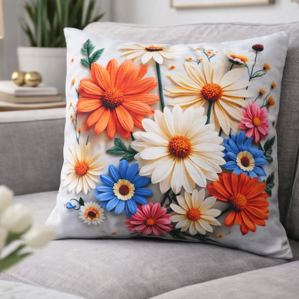 Özdağ Home Concept Modern Dijital Baskılı 3 Boyutlu Dekoratif Kırlent Kılıfı  2 li Set – Renkli, Şık ve Yıkanabilir (43x43 cm) - Görsel 3