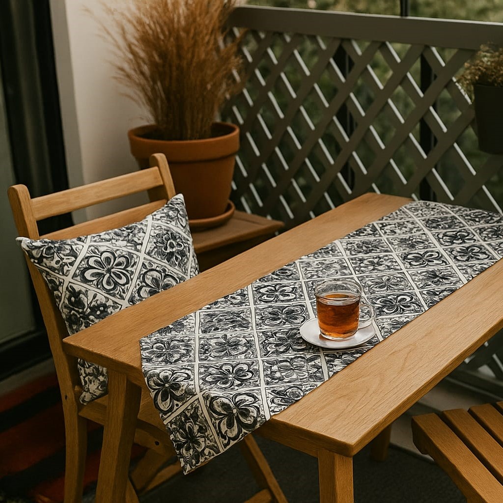 Özdağ Home Concept Duck Kumaş 2'li Çift Taraflı Kırlent Kılıfı (43X43 Cm) +  Runner (42X100 Cm) Seti– Dekoratif Kombin - Görsel 2