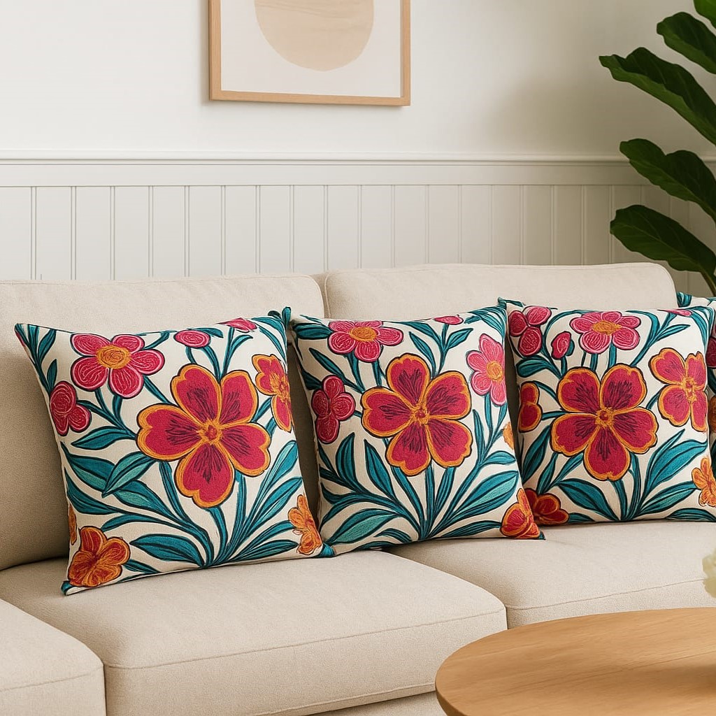 2 Adet 43X43 cm Dijital Baskılı Dekoratif Kırlent Kılıfı - Görsel 3