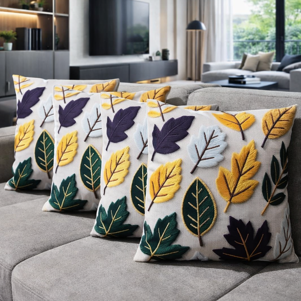 3D Dijital Baskı Premium Kumaş Kırlent Kılıfı 43x43 cm 2’li Set–Dekoratif Yastık - Görsel 2