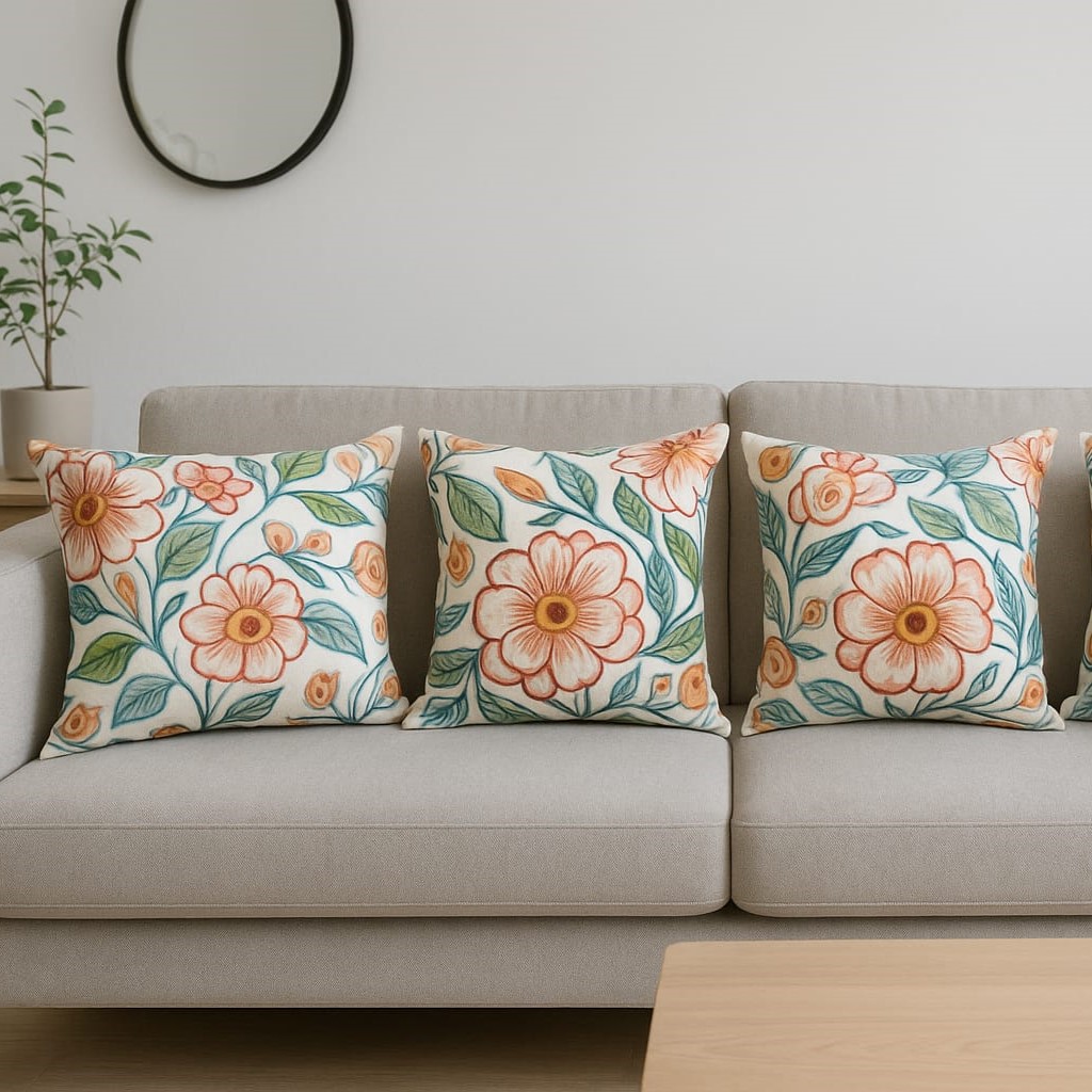2 Adet 43X43 cm Dijital Baskılı Dekoratif Kırlent Kılıfı - Görsel 2