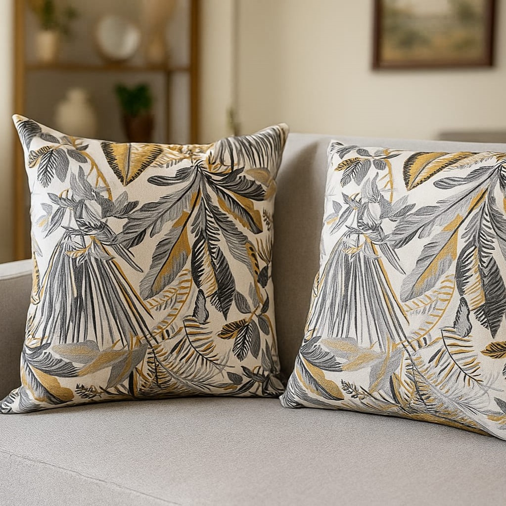 Çift Taraflı 2li Duck Kumaş Kırlent Kılıfı 43x43 cm (Safari Desen) - Görsel 3