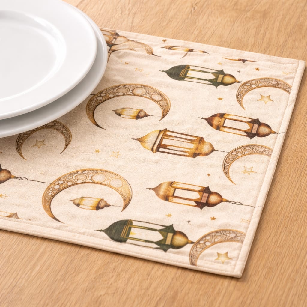 Ramazan Temalı Duck Dijital Baskı Runner 140X40 cm + 6 Adet Peçetelik Set - Görsel 5