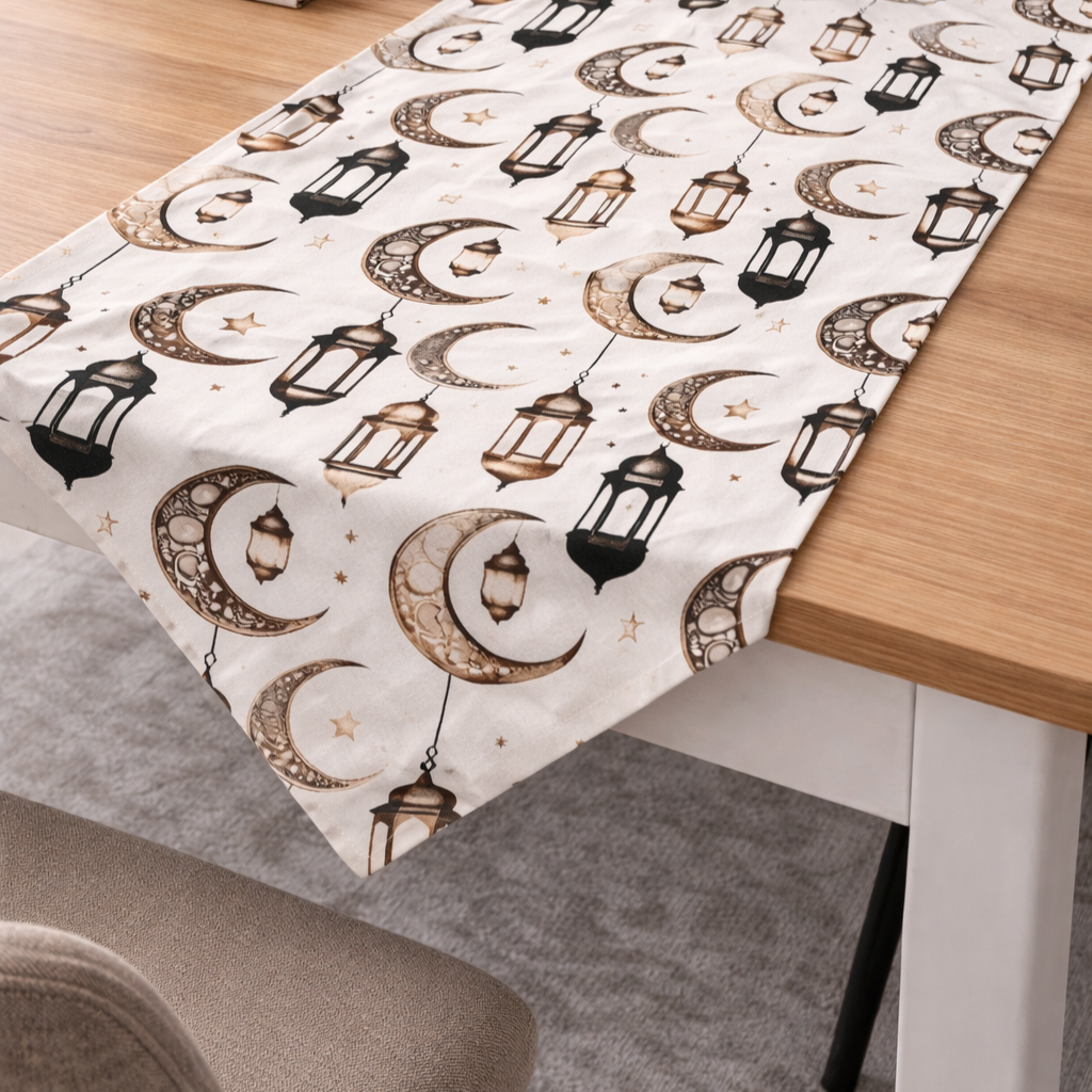 Özdağ Home Concept 140X40 cm Ramazan Temalı Dijital Baskı Duck Kumaş Runner | Leke Tutmaz, Dekoratif Masa Örtüsü - Görsel 2