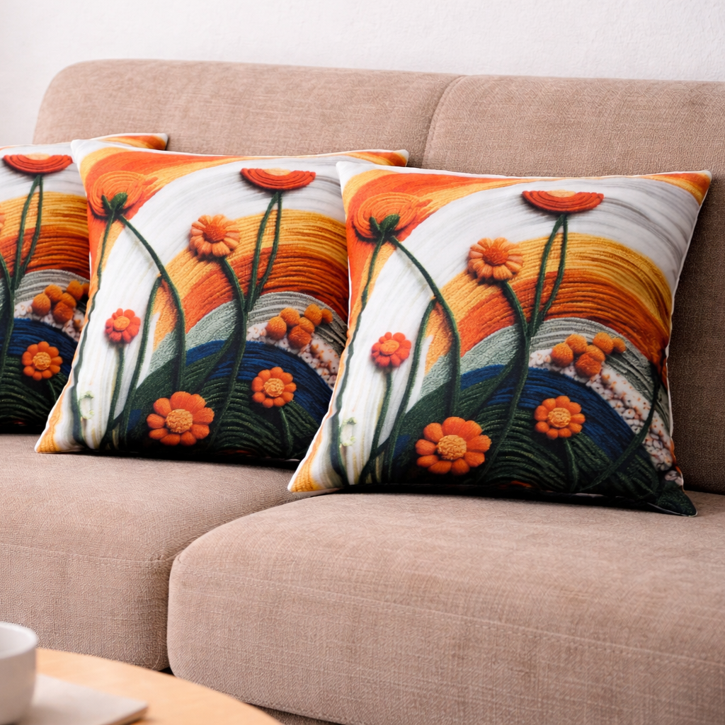 Özdağ Home Concept Modern Dijital Baskılı 3 Boyutlu Dekoratif Kırlent Kılıfı  2 li Set – Renkli, Şık ve Yıkanabilir (43x43 cm) - Görsel 4