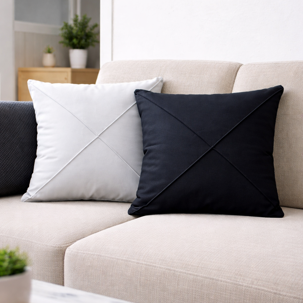Duck kumaş  2li Set Modern Dekoratif Kırlent Kılıfı Çift Taraflı 43x43 cm - Görsel 3