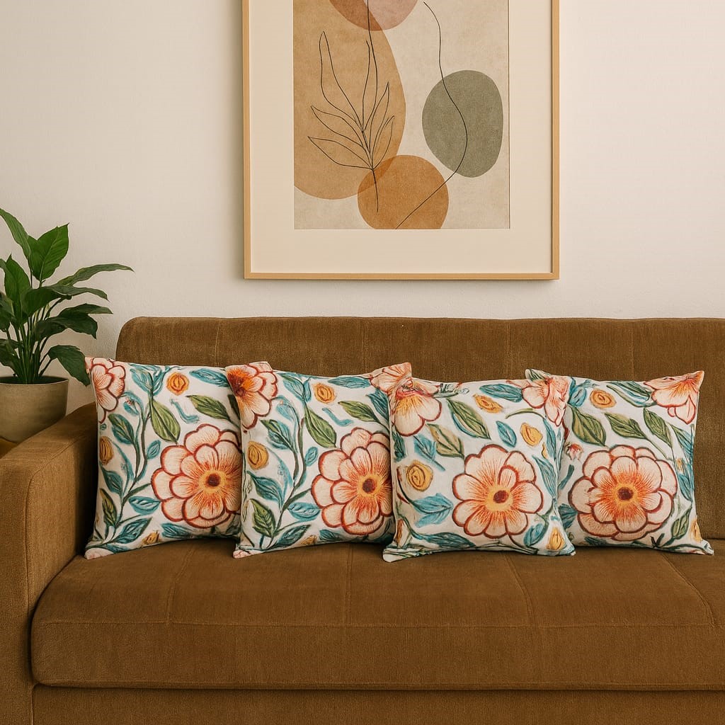 2 Adet 43X43 cm Dijital Baskılı Dekoratif Kırlent Kılıfı - Görsel 6