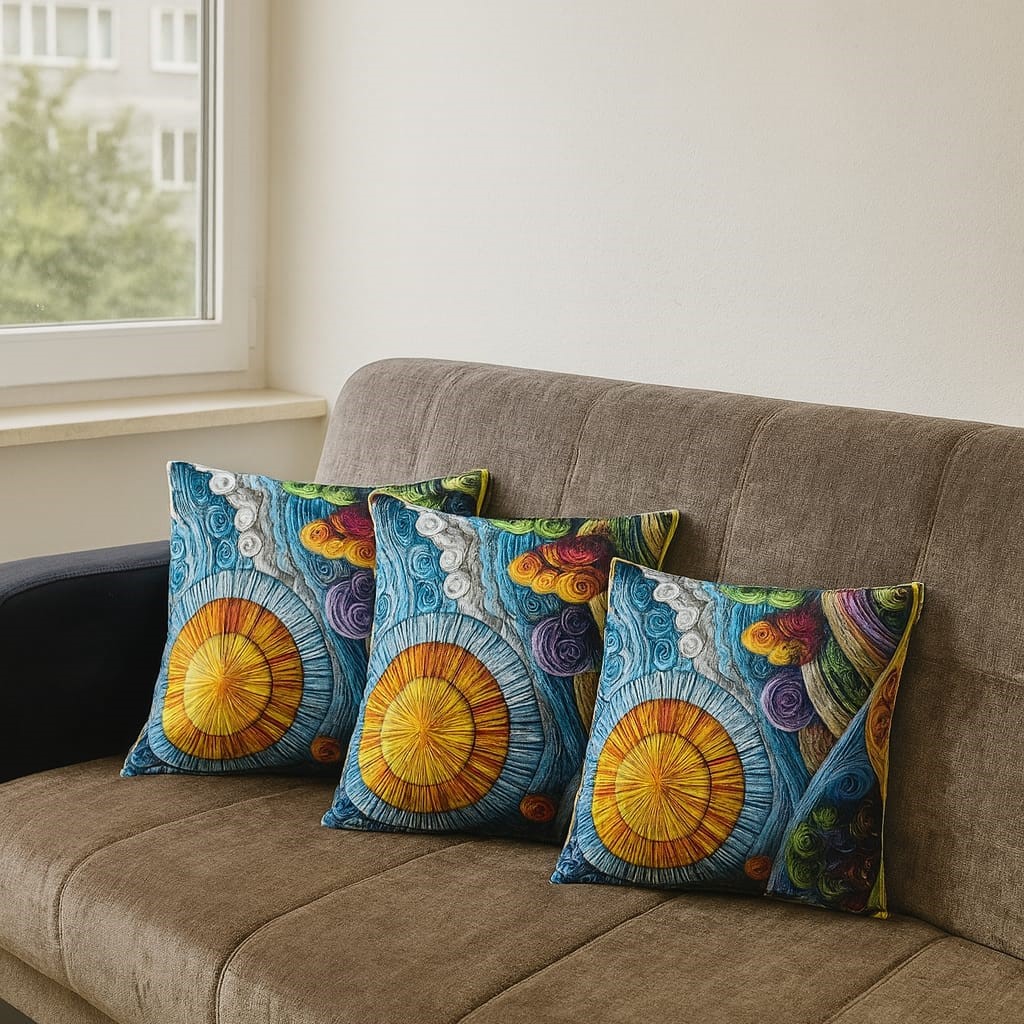 3D Dijital Baskı Premium Kumaş Kırlent Kılıfı 43x43 cm 2’li Set–Dekoratif Yastık - Görsel 5