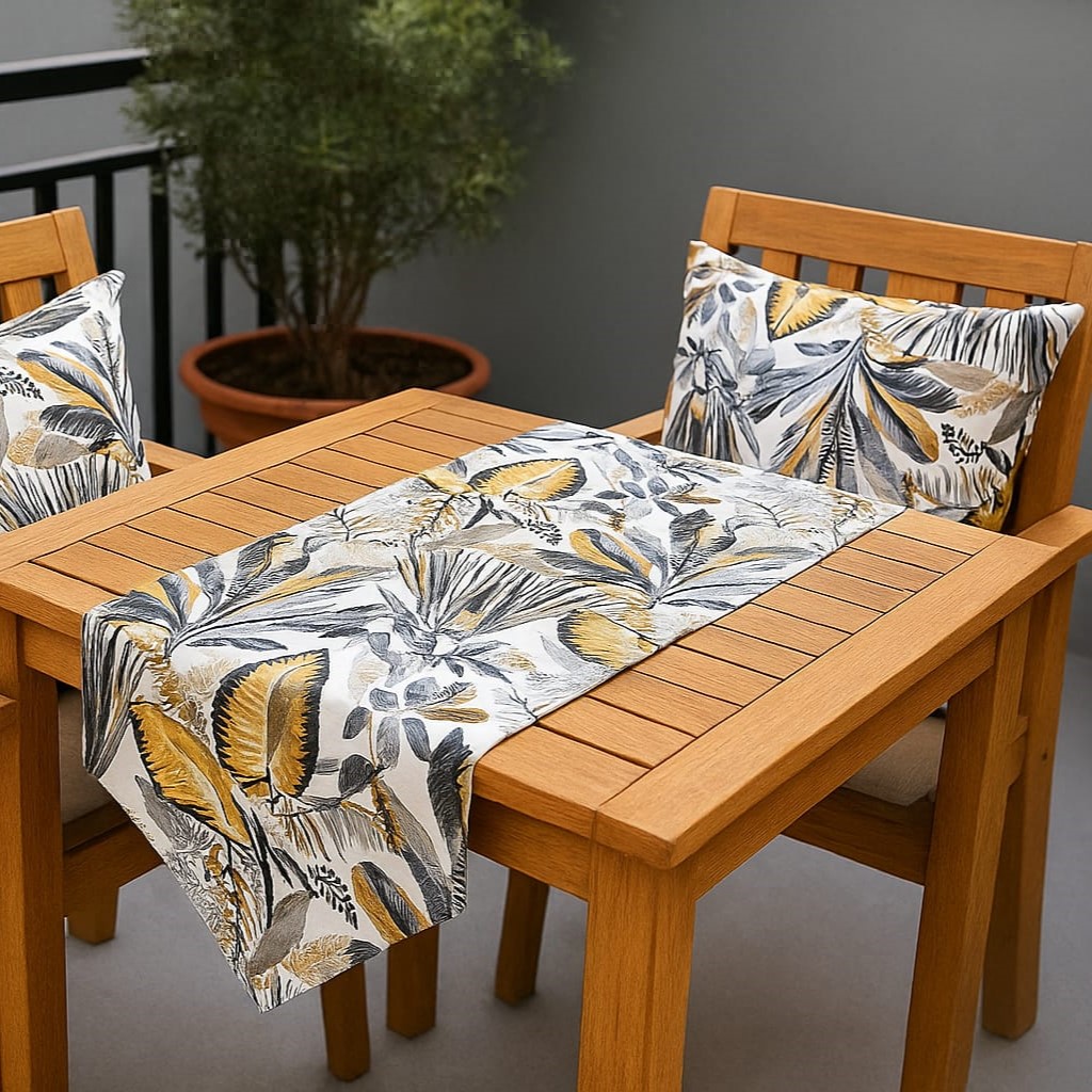Özdağ Home Concept Duck Kumaş 2'li Çift Taraflı Kırlent Kılıfı (43X43 Cm) +  Runner (42X100 Cm) Seti– Dekoratif Kombin (Kopya) - Görsel 4