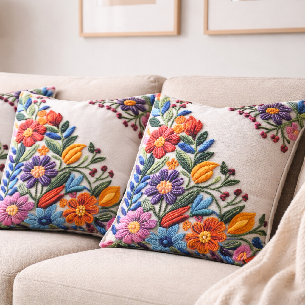Özdağ Home Concept Modern Dijital Baskılı 3 Boyutlu Dekoratif Kırlent Kılıfı  2 li Set – Renkli, Şık ve Yıkanabilir (43x43 cm) - Görsel 3