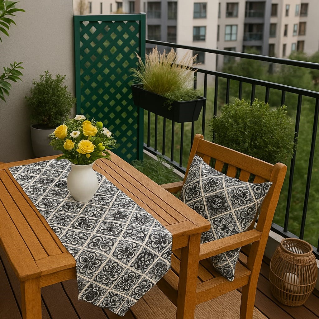 Özdağ Home Concept Duck Kumaş 2'li Çift Taraflı Kırlent Kılıfı (43X43 Cm) +  Runner (42X100 Cm) Seti– Dekoratif Kombin - Görsel 3