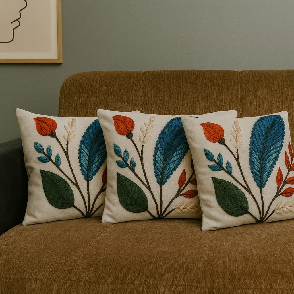 3D Dijital Baskılı 2li Set Modern Dekoratif Kırlent Kılıfı Tek Taraflı 43x43 cm - Görsel 6