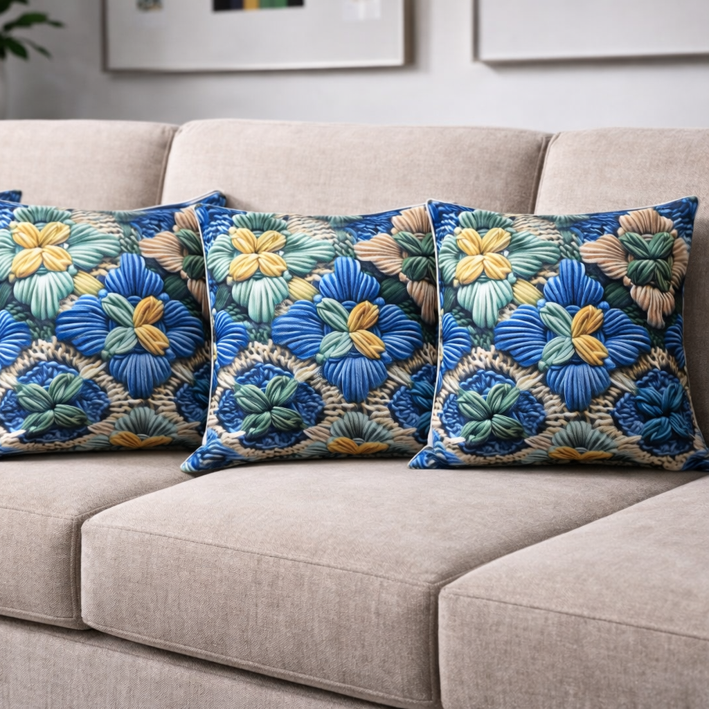 Özdağ Home Concept Modern Dijital Baskılı 3 Boyutlu Dekoratif Kırlent Kılıfı  2 li Set – Renkli, Şık ve Yıkanabilir (43x43 cm) - Görsel 2