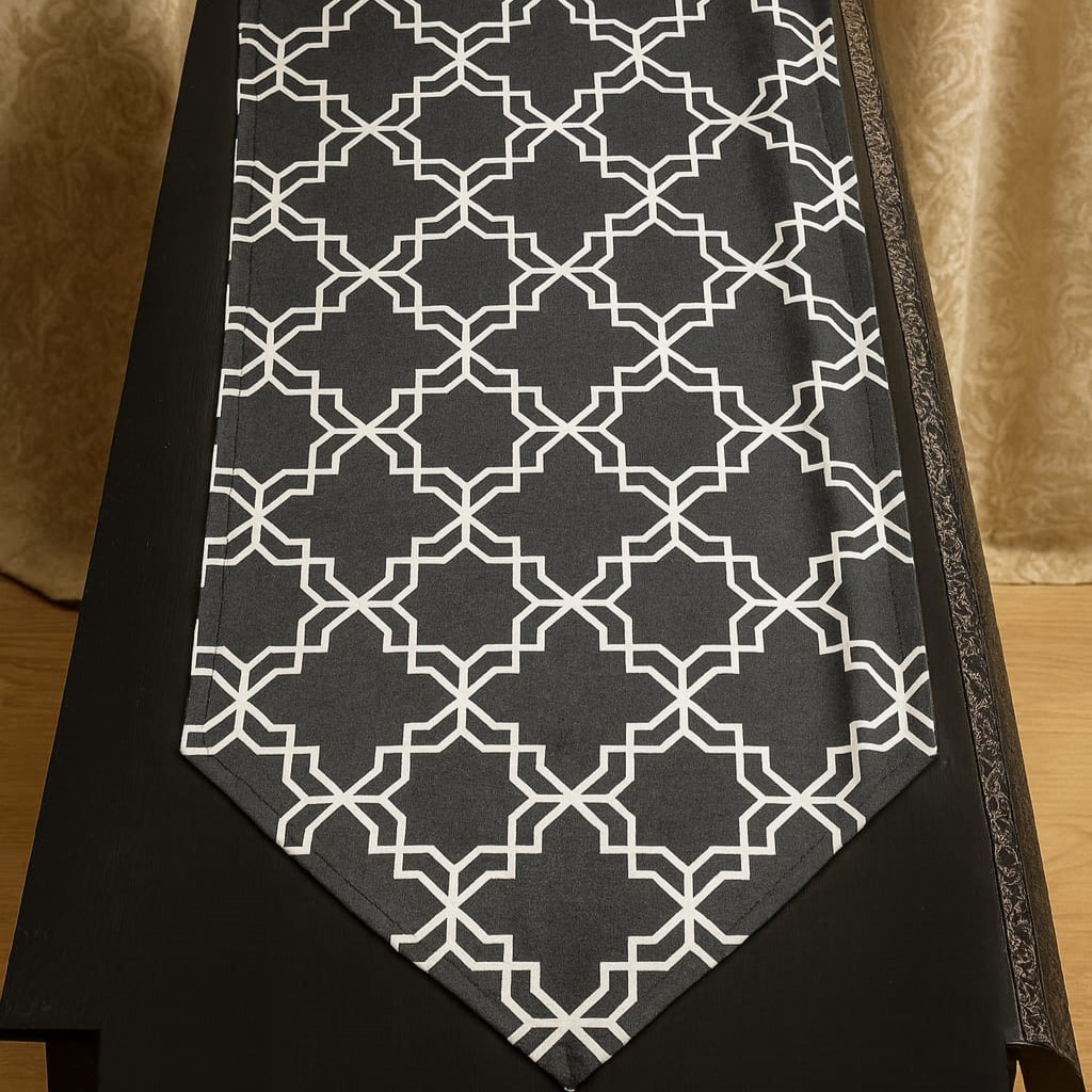 Özdağ Home Concept 140X40 cm Siyah Klasik  Desen Kumaş Runner | Leke Tutmaz, Dekoratif Masa Örtüsü - Görsel 3