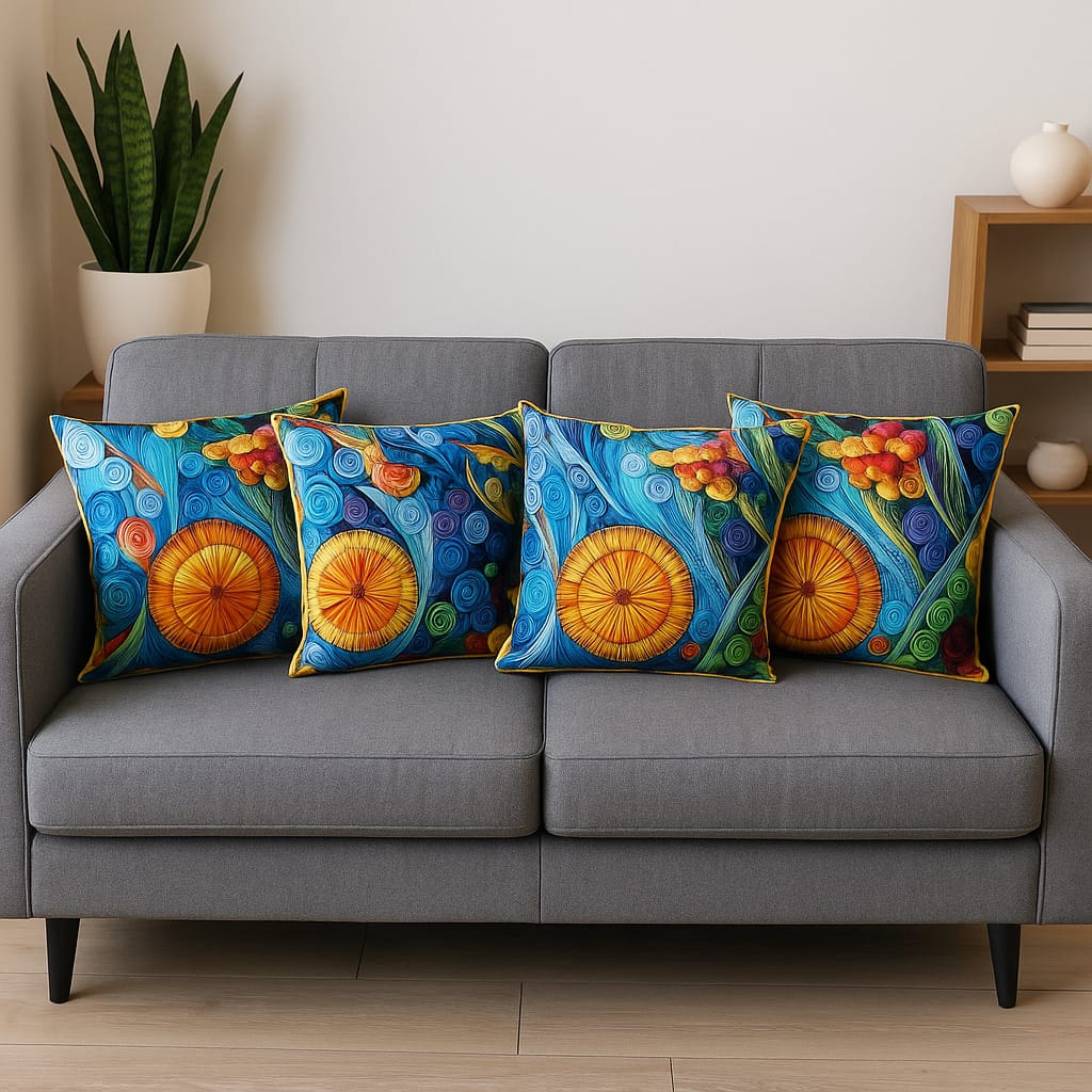 3D Dijital Baskı Premium Kumaş Kırlent Kılıfı 43x43 cm 2’li Set–Dekoratif Yastık - Görsel 4