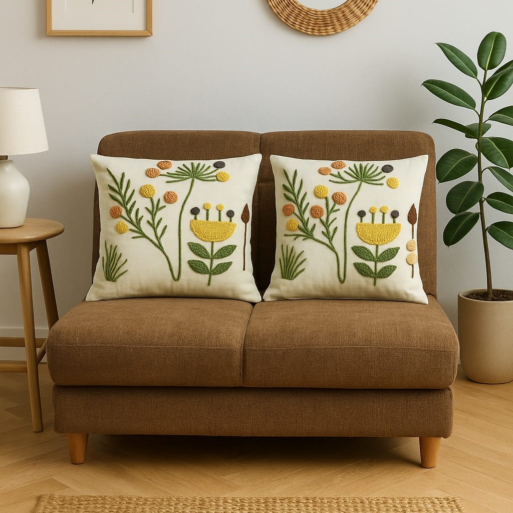 3D Dijital Baskı Premium Kumaş Kırlent Kılıfı 43x43 cm 2’li Set–Dekoratif Yastık - Görsel 2