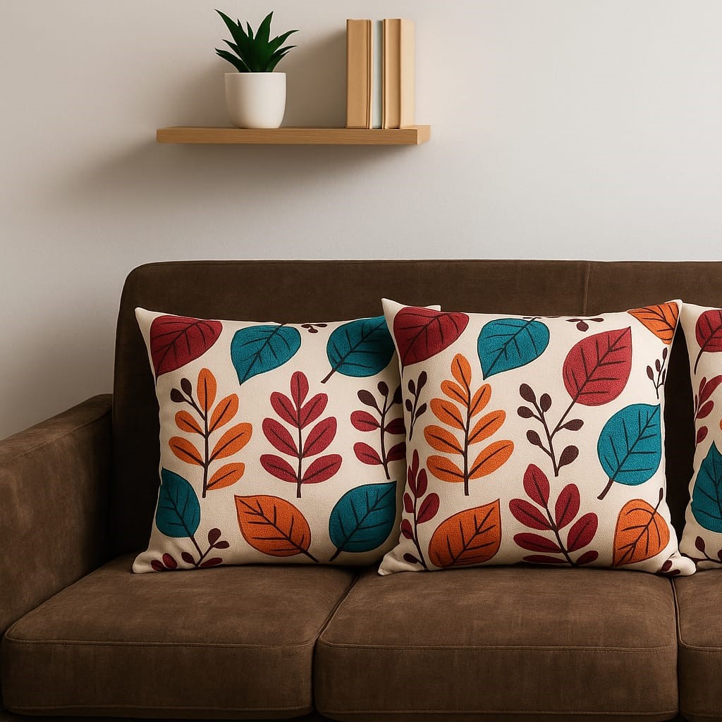 3D Dijital Baskılı 2li Set Modern Dekoratif Kırlent Kılıfı Tek Taraflı 43x43 cm - Görsel 3