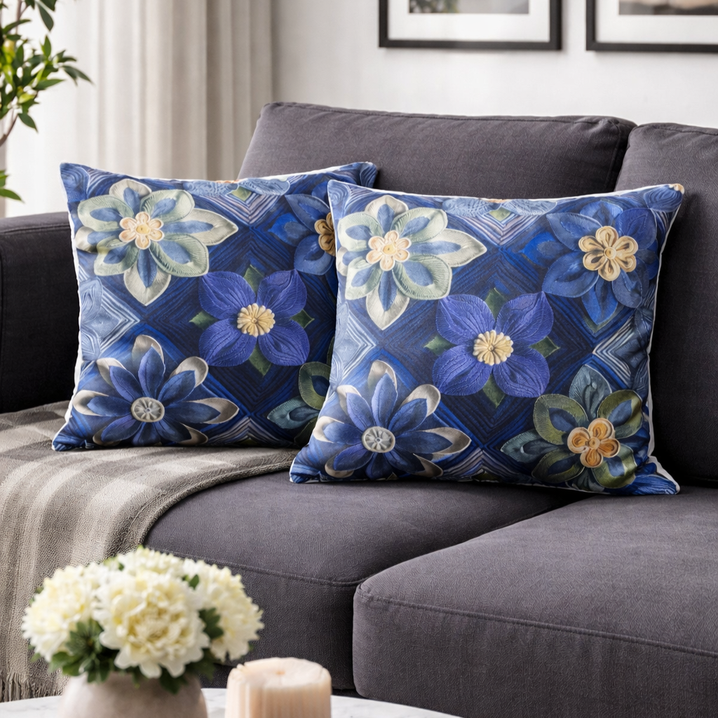 Özdağ Home Concept Modern Dijital Baskılı 3 Boyutlu Dekoratif Kırlent Kılıfı  2 li Set – Renkli, Şık ve Yıkanabilir (43x43 cm) - Görsel 3