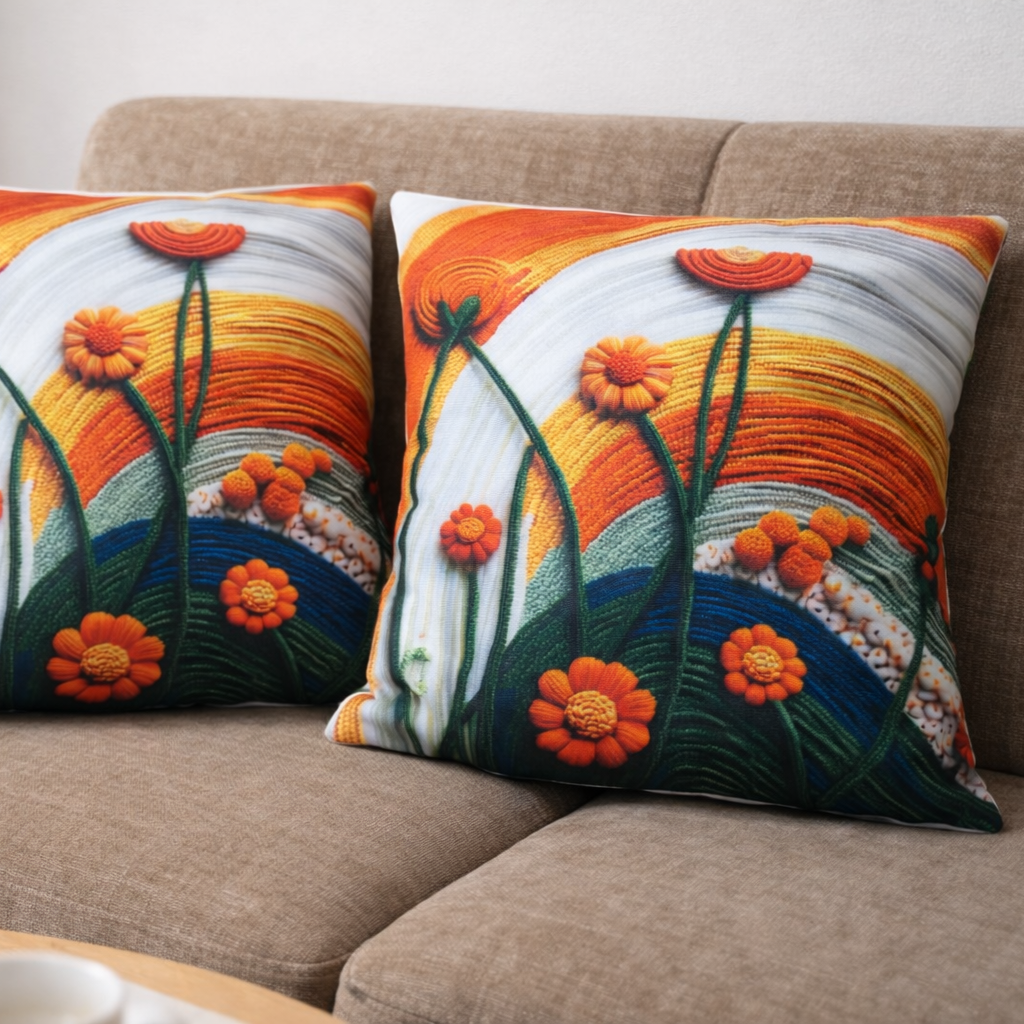 Özdağ Home Concept Modern Dijital Baskılı 3 Boyutlu Dekoratif Kırlent Kılıfı  2 li Set – Renkli, Şık ve Yıkanabilir (43x43 cm) - Görsel 2
