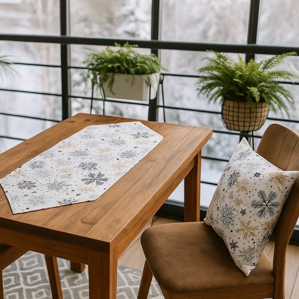 Özdağ Home Concept Duck Kumaş 2'li Çift Taraflı Kırlent Kılıfı (43X43 Cm) +  Runner (42X100 Cm) Seti– Dekoratif Kombin - Görsel 2