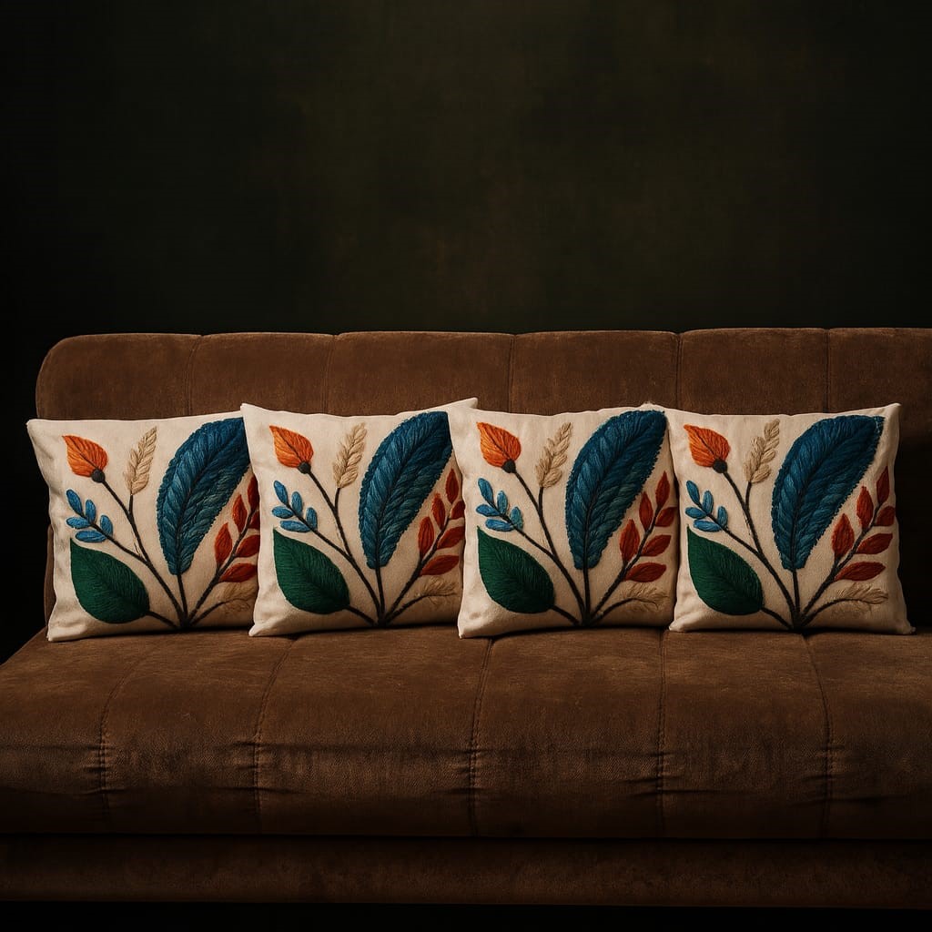 3D Dijital Baskılı 2li Set Modern Dekoratif Kırlent Kılıfı Tek Taraflı 43x43 cm - Görsel 4