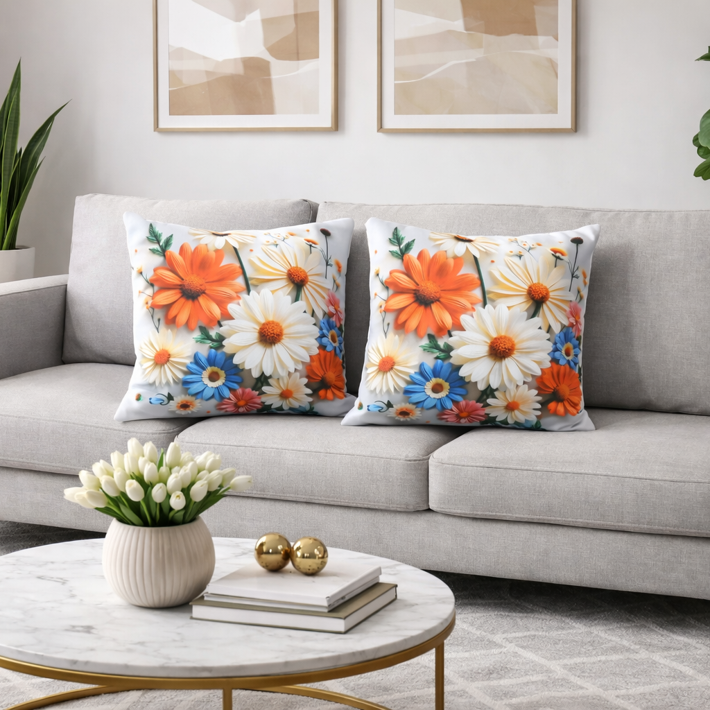 Özdağ Home Concept Modern Dijital Baskılı 3 Boyutlu Dekoratif Kırlent Kılıfı  2 li Set – Renkli, Şık ve Yıkanabilir (43x43 cm) - Görsel 2
