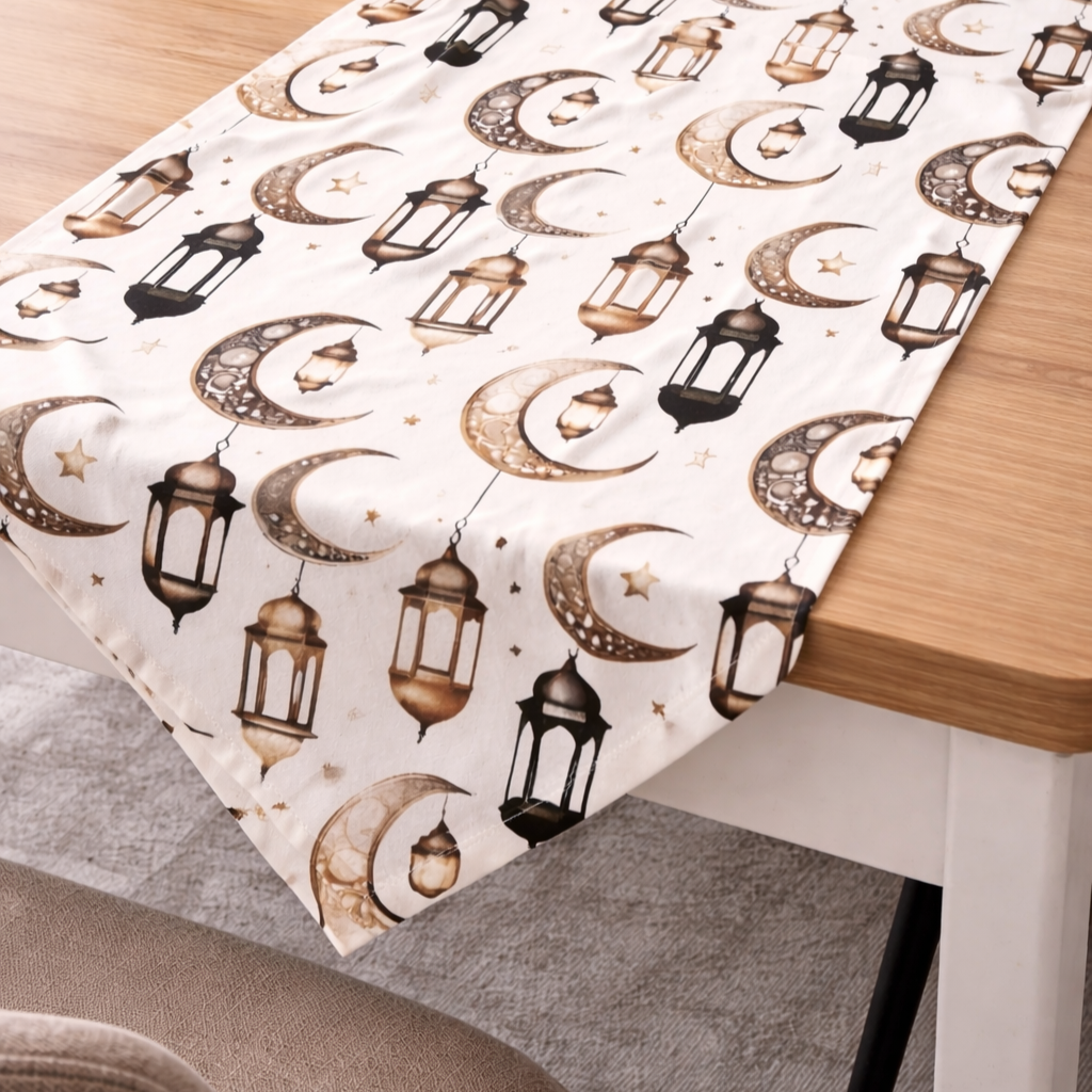 Özdağ Home Concept 140X40 cm Ramazan Temalı Dijital Baskı Duck Kumaş Runner | Leke Tutmaz, Dekoratif Masa Örtüsü - Görsel 4