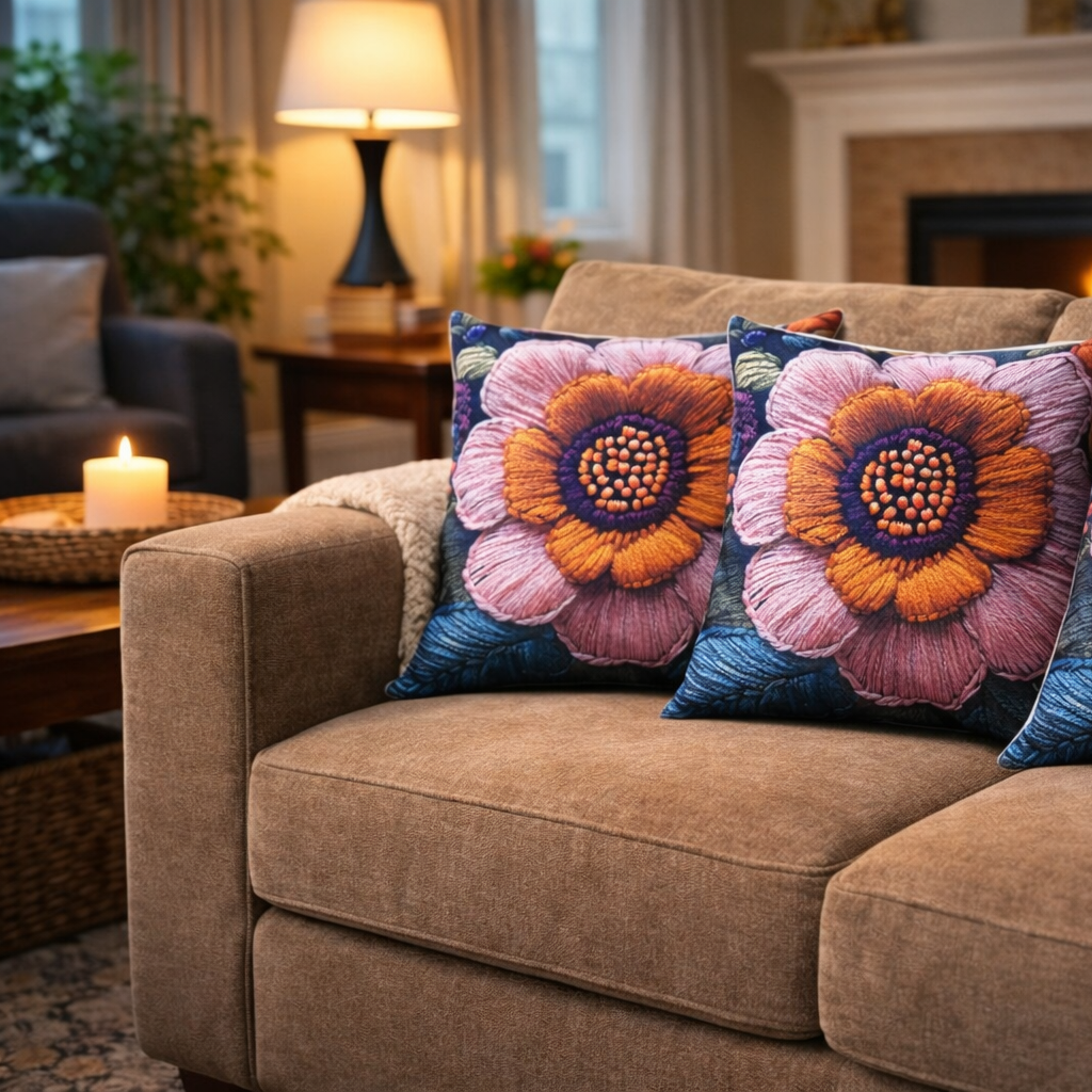 Özdağ Home Concept Modern Dijital Baskılı 3 Boyutlu Dekoratif Kırlent Kılıfı  2 li Set – Renkli, Şık ve Yıkanabilir (43x43 cm) - Görsel 2