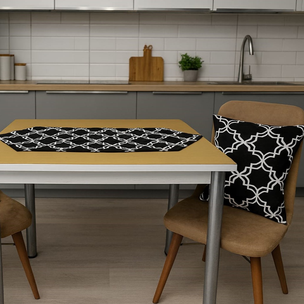 Özdağ Home Concept Duck Kumaş 2'li Çift Taraflı Kırlent Kılıfı (43X43 Cm) +  Runner (42X100 Cm) Seti– Dekoratif Kombin - Görsel 4