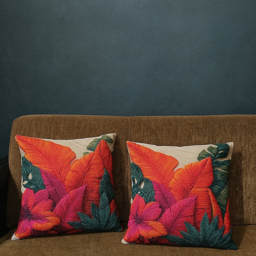 3D Dijital Baskılı 2li Set Modern Dekoratif Kırlent Kılıfı Tek Taraflı 43x43 cm - Görsel 6