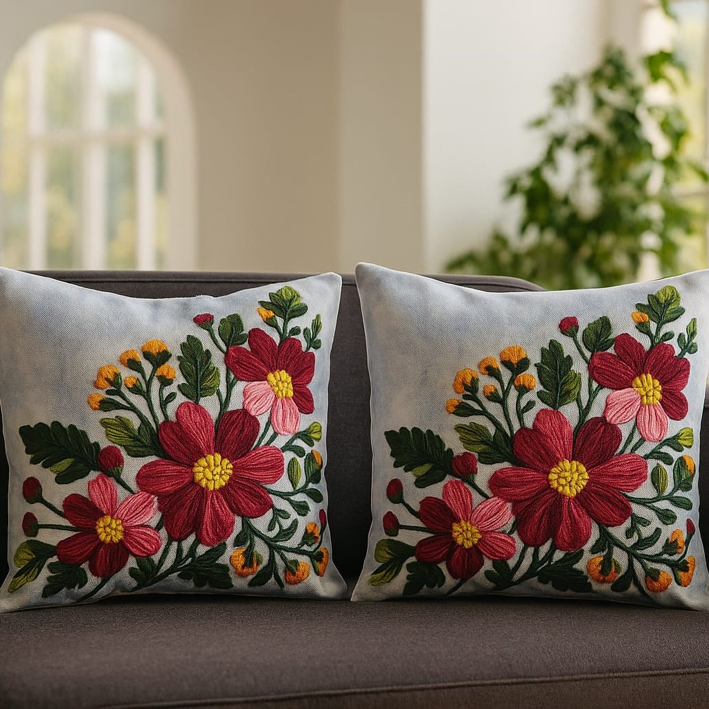 Özdağ Home Concept 2 Adet  43X43 cm Dijital Baskılı Premium Kumaş Dekoratif Kırlent Kılıfı - Görsel 2