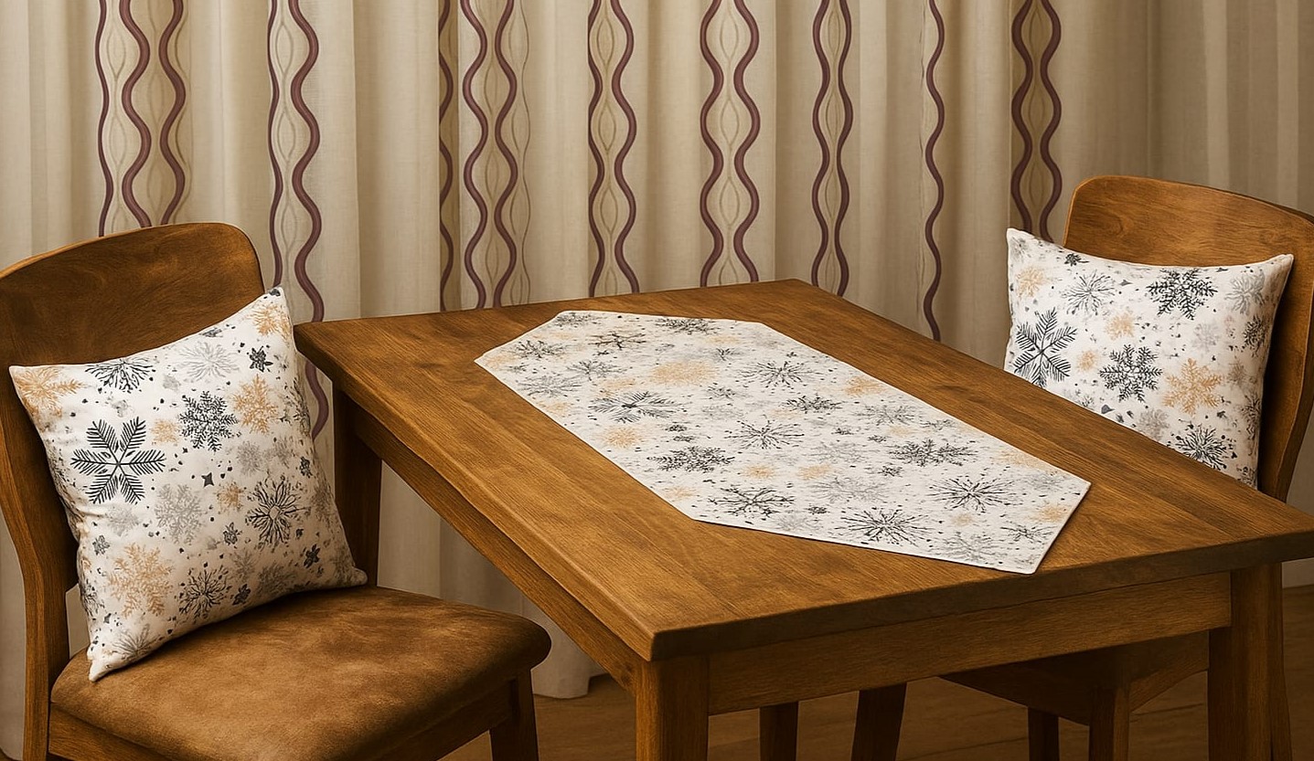 Özdağ Home Concept Duck Kumaş 2'li Çift Taraflı Kırlent Kılıfı (43X43 Cm) +  Runner (42X100 Cm) Seti– Dekoratif Kombin - Görsel 3